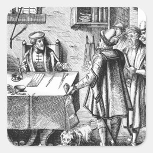 Sticker Carré Le récepteur des impôts, après une gravure sur