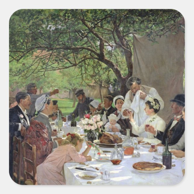 Sticker Carré Le repas Mariage à Yport, 1886 (Devant)