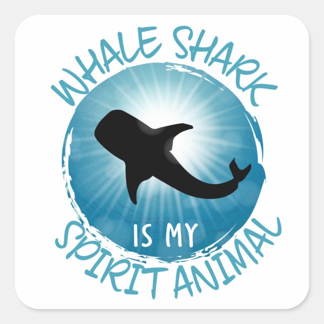 Sticker Carré Le requin baleine est mon esprit animal (Devant)