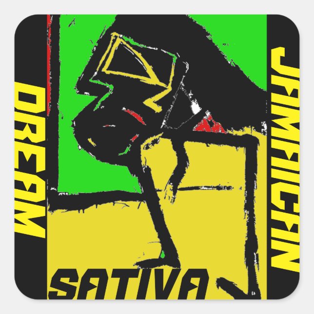Sticker Carré Le rêve jamaïcain (Devant)