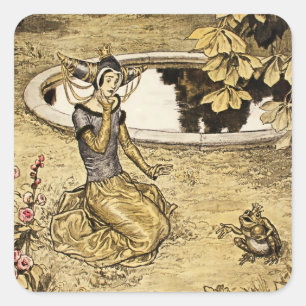 Sticker Carré "Le roi de la grenouille" par Erich Schutz