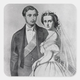 Sticker Carré Le Roi Edouard et la Reine Alexandra
