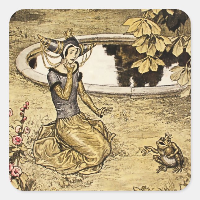 Sticker Carré « Le Roi Grenouille » par Erich Schutz (Devant)