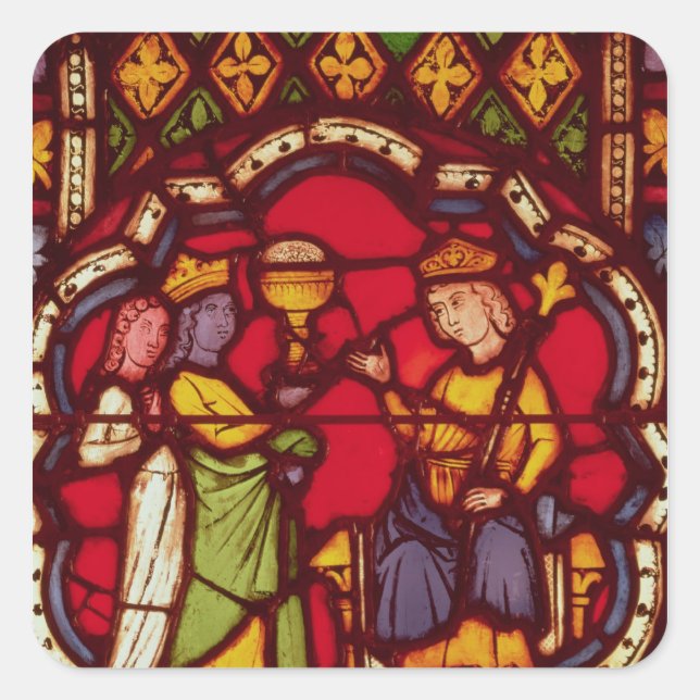 Sticker Carré Le roi Salomon et la reine de Sheba, vers 1270 (Devant)