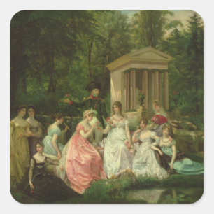 Sticker Carré Le Rose de Malmaison, vers 1867