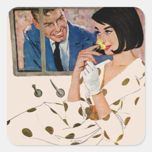 Sticker Carré Le Rose d'or