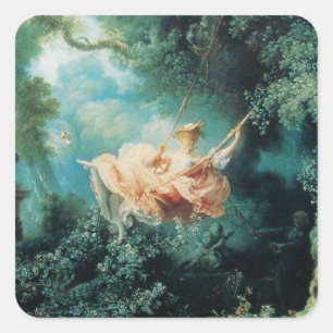 Sticker Carré LE rose vert SWING