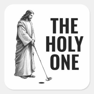 Sticker Carré Le Saint - Jésus golfeur