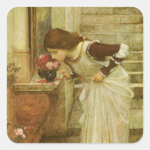 Sticker Carré Le Sanctuaire de John William Waterhouse