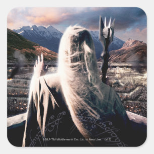 Sticker Carré LE SEIGNEUR DES ANNEAUX TT Saruman Movie Poster