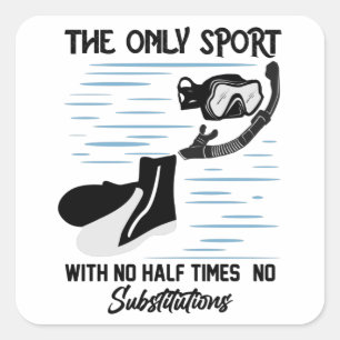Sticker Carré Le Seul Sport Sans Demi-Fois - Le Baigneur