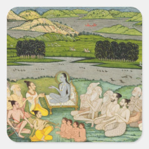 Sticker Carré Le Shuku sage Deva s'adressant au Roi Parikshit et