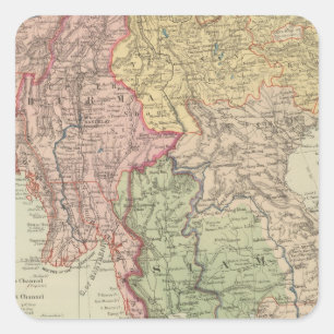 Sticker Carré Le Siam, la Birmanie et l'Anam