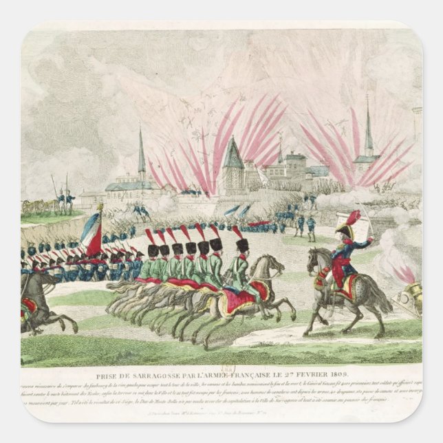 Sticker Carré Le siège de Saragosse (Devant)