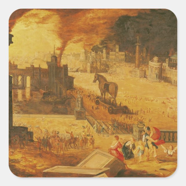 Sticker Carré Le siège de Troie (Devant)