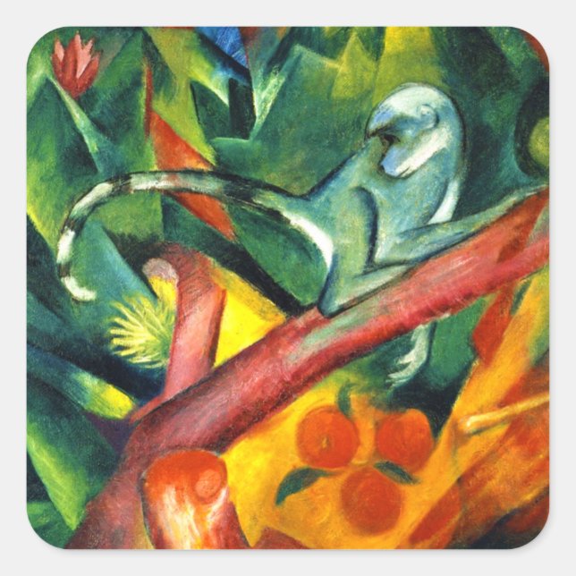 Sticker Carré Le singe (Devant)