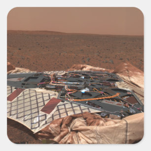 Sticker Carré Le site d'atterrissage du rover