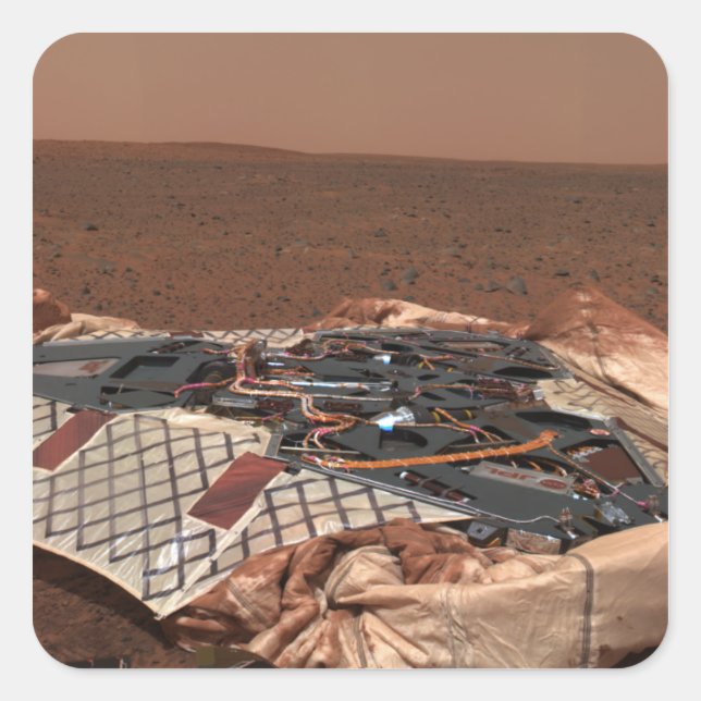 Sticker Carré Le site d'atterrissage du rover (Devant)