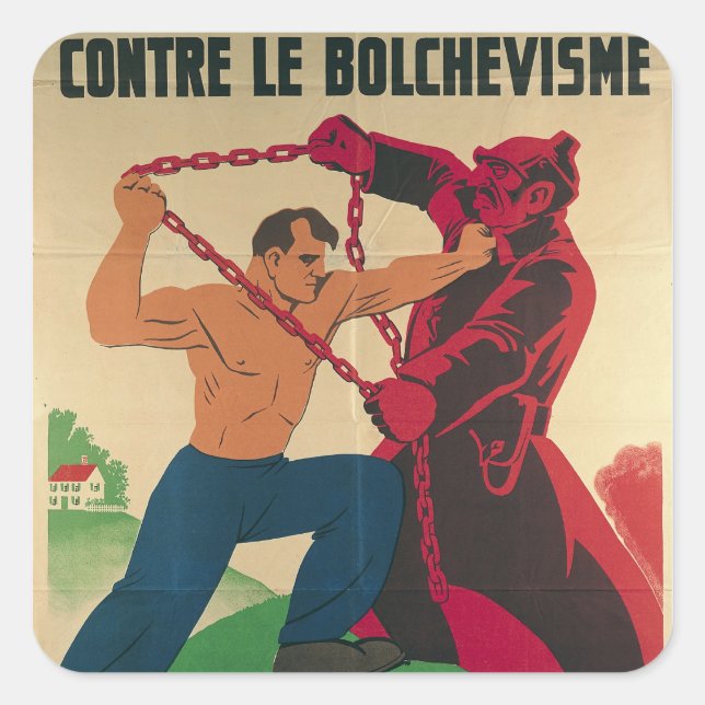 Sticker Carré Le socialisme contre le bolchevisme pour la libert (Devant)