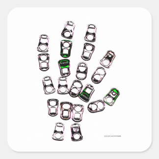 Sticker Carré Le soda peut tirer la main de l'onglet