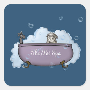 Sticker Carré Le Spa pour animaux
