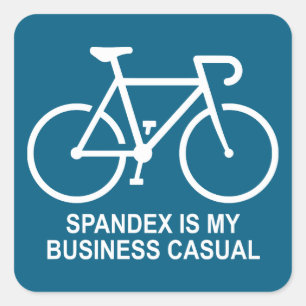 Sticker Carré Le Spandex Est Mon Cyclisme Décontracté D'affaires