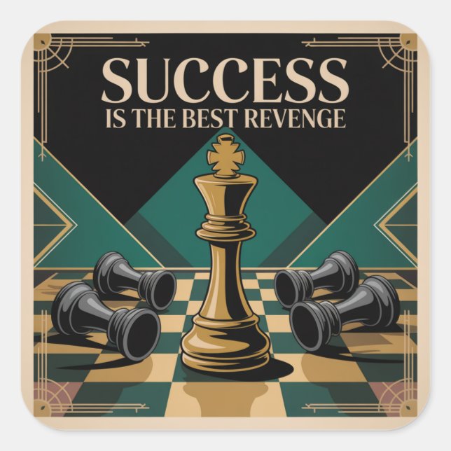 Sticker Carré Le succès est la meilleure revanche (Devant)