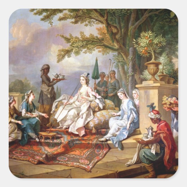 Sticker Carré Le Sultana servi par ses Eunuchs (Devant)
