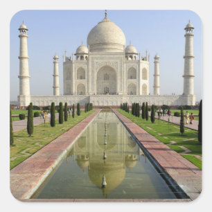 Sticker Carré Le Taj Mahal, Agra, Uttar Pradesh, Inde,