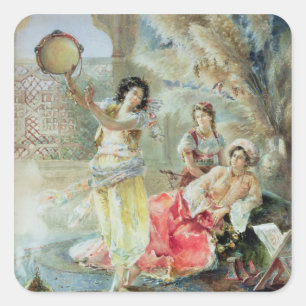 Sticker Carré Le tambour de basque (la semaine sur le papier)