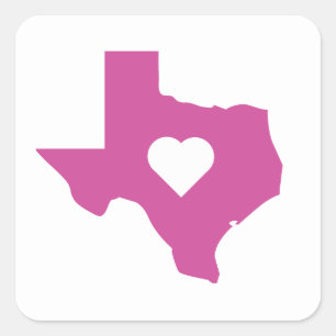 Sticker Carré Le Texas rose