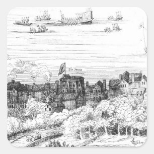 Sticker Carré Le Théâtre Swan sur le Bankside