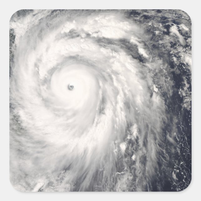 Sticker Carré Le typhon Jangmi au large de Taïwan et des Philipp (Devant)