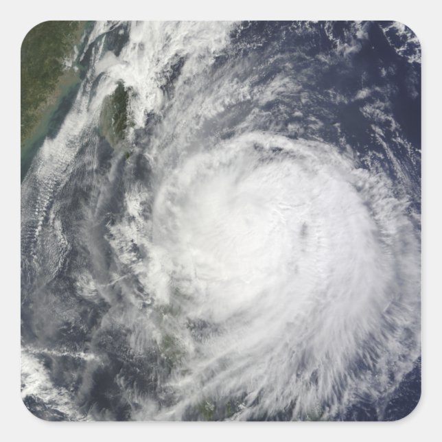 Sticker Carré Le typhon Lupit au large des Philippines (Devant)