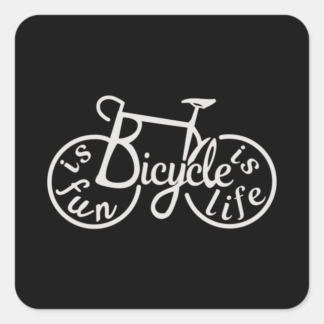 Sticker Carré Le vélo est amusant, le vélo est la vie (Devant)