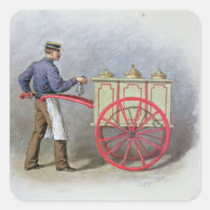Sticker Carré Le vendeur de crème glacée, 1895