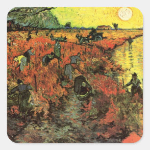 Sticker Carré Le vignoble rouge par Vincent van Gogh