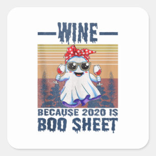 Sticker Carré Le vin parce que 2020 est une feuille de livre sur