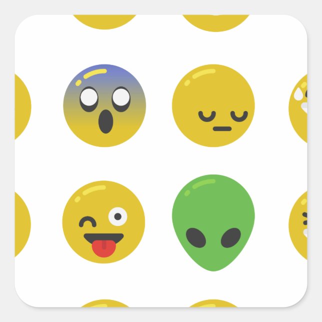 Sticker Carré Le visage heureux d'Emoji (Devant)