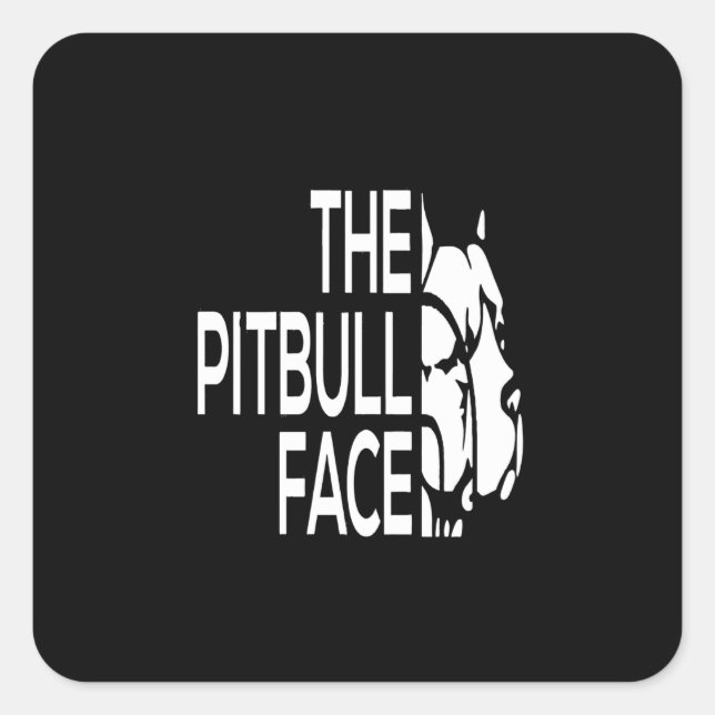 Sticker Carré Le visage Pitbull (Devant)