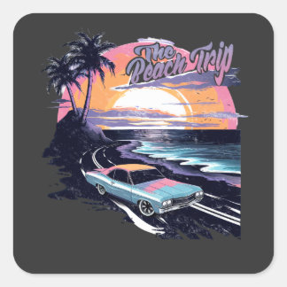 Sticker Carré Le Voyage Plage