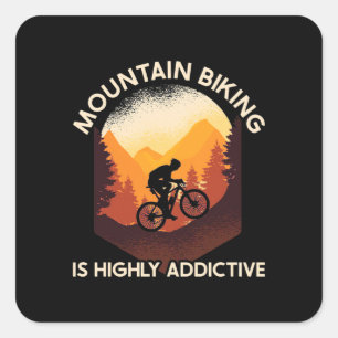 Sticker Carré Le VTT Est Très Addictif