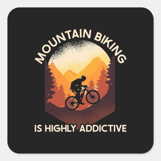 Sticker Carré Le VTT Est Très Addictif (Devant)