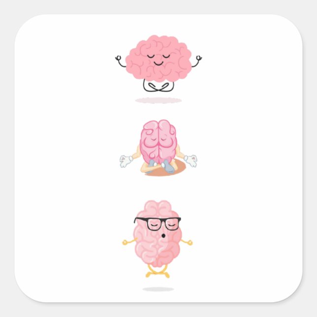 Sticker Carré le yoga cérébral le secret d'un calme Améliorer le (Devant)