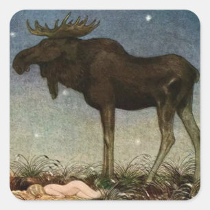 Sticker Carré « Leap Finds the Sleeping Princess » par John Baue