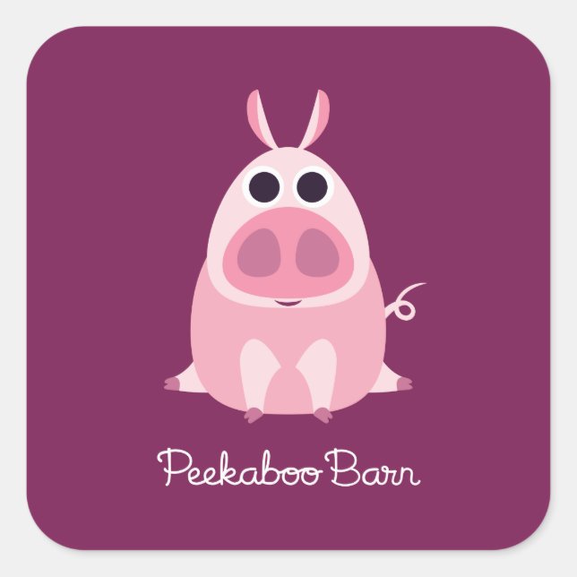 Sticker Carré Leary le cochon (Devant)