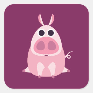 Sticker Carré Leary le cochon