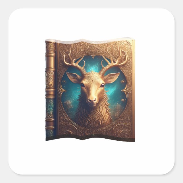 Sticker Carré Leather Bound Copy Of A Deer Hunting Guide (Devant)