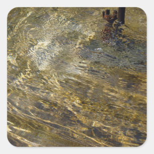 Sticker Carré L'eau d'or de fontaine