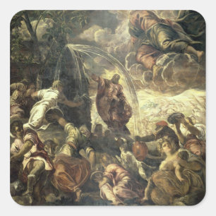 Sticker Carré L'eau saisissante de Moïse de la roche, 1575